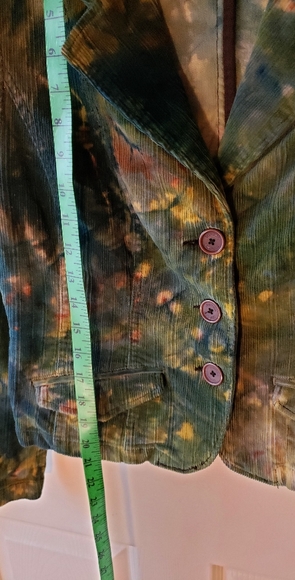 Hand dyed green blue corduroy Sonoma blazer - Picture 5 of 8